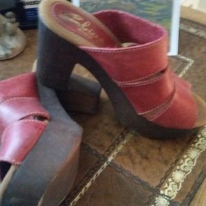 Red Platform Sandals